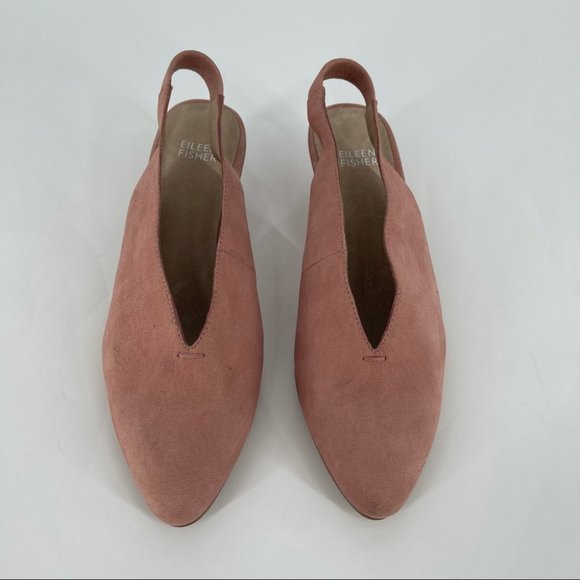 Eileen Fisher Women's Tan Slingback Wedge Shoes - Picture 4 of 7